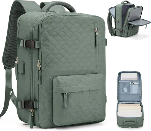 Vista 43 de VGCUB Mochila grande de viaje para trabajo, negocios, mochila para computadora portátil aprobada para vuelo, para mujeres y hombres, mochila