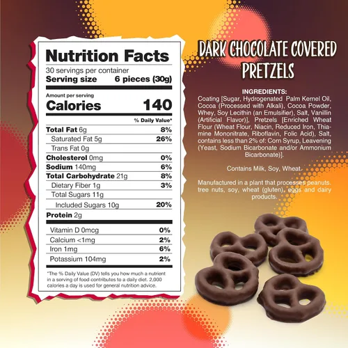 Vista 2 de Mini pretzels cubiertos de chocolate negro Bolsa de 2 libras Pretzels salados en chocolate dulce Pretzels salados en chocolate rico, merienda