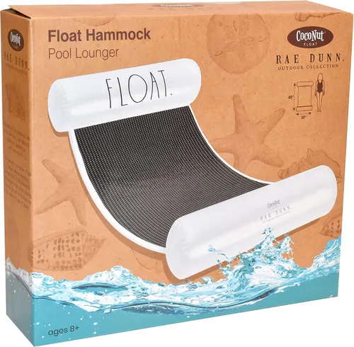 Vista 6 de Rae Dunn x CocoNut Float - Flotador de hamaca para adultos, tamaño adulto, inflable, flotador de silla de montar y silla de descanso, versátil