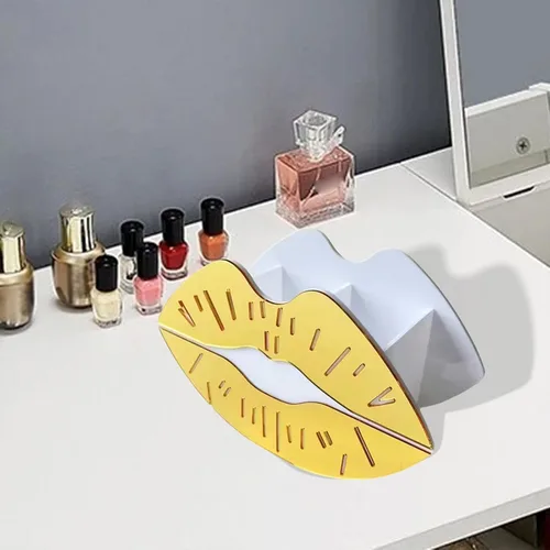 Vista 5 de Acrylic Makeup Brush Holder Organizer Decorative Makeup Organizer for Dressing Table Bathroom Countertop Vanity, Gold