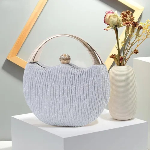 Vista 3 de Bolso de noche para mujer, bolso de embrague con purpurina, bolso de boda para novia, bolso brillante