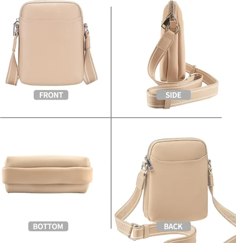 Vista 4 de latumab Bolso del teléfono celular, bolsos de hombro pequeños de cuero de la PU para las mujeres