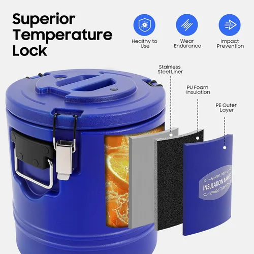 Vista 5 de DYNAMI Contenedor de comida aislado 3.8Gal/15.2Qt, contenedor de transporte Azul