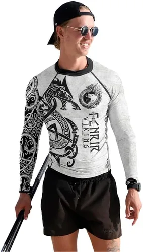 Vista 4 de FORMONIES POD Viking - Camiseta de compresión para hombre, manga larga, capa base para jiu jitsu