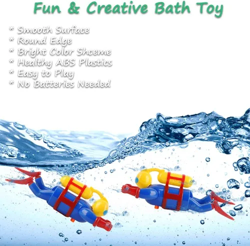 Vista 3 de Juguetes de baño Miracland – Buceador de cuerda con movimiento a pilas, figura de hombre rana para bañera/piscina, regalo STEM libre de BPA