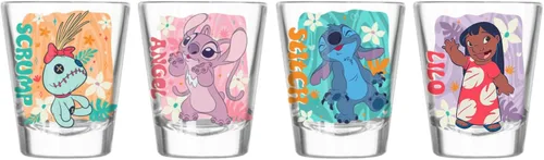 Vista 35 de Silver Buffalo Disney Una película Goofy - Juego de 4 mini vasos con personajes de Goofy, Max Goof, Roxanne y Bobby Zimuruski, 1.5 onzas