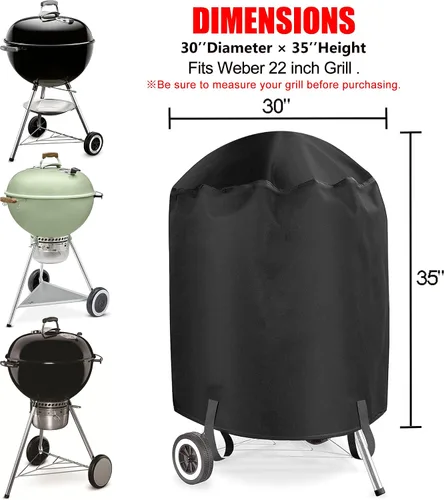 Vista 2 de Funda para parrilla, cubierta de parrilla de gas de 22 pulgadas, impermeable, resistente a la intemperie, resistente a los rayos UV y a
