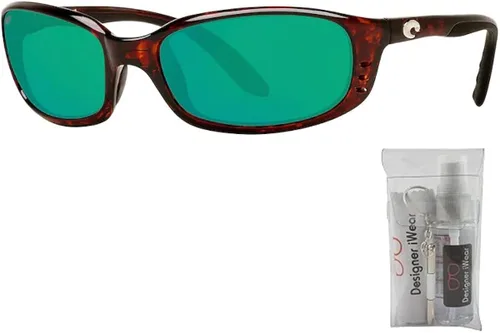 Vista 2 de Costa Brine 6S9017 Oval Sunglasses for Men + BUNDLE with Designer iWear Complimentary Eyewear Care Kit