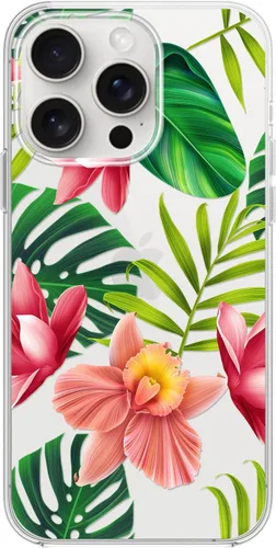 Vista 6 de Blingy's Funda para iPhone 15 Pro, bonito patrón de Navidad con diseño de copos de nieve de invierno, funda protectora transparente de TPU suave