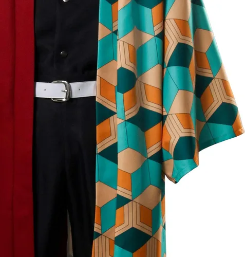 Vista 7 de Tomioka Giyuu - Disfraz de cosplay de anime Haori Kimetsu no Yaiba kimono conjunto para Halloween y fiesta de Navidad