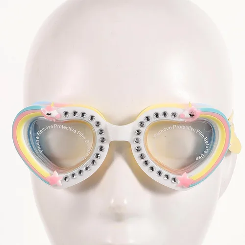 Vista 7 de Hemobllo Swim Goggles with Heart-shaped Frame Comfortable Anti-leak Eye Protector for Lightweight Flexible Strap and Fog Resistant Pool Glasses for