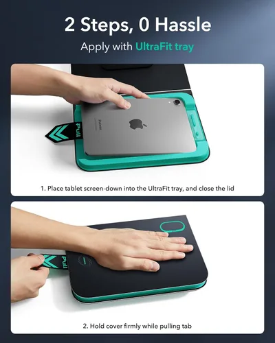 Vista 4 de ESR Paquete de 2 protectores de pantalla Armorite para iPad mini 7ª generación (A17 Pro, 2024) y 6ª generación (2021), protección de grado militar