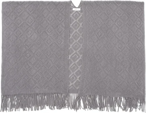 Vista 27 de Soul Young - Chal de punto para mujer, poncho con flecos y capa
