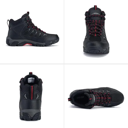 Vista 6 de SHULOOK Hiking Boots Men Waterproof Mid Boots Non-Slip LightWeight Comfortable