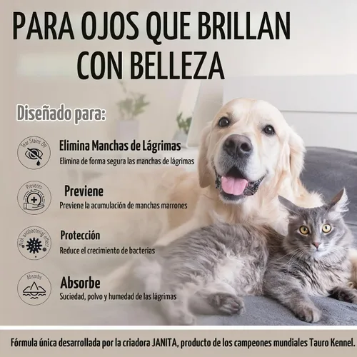 Vista 2 de Tauro Pro Line - Removedor de manchas de lágrimas natural para perros, máscara de arcilla, 1.69 onzas líquidas Fórmula de escudo suave, para ojos