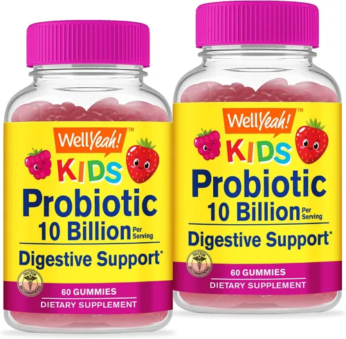 Vista 9 de WellYeah Gomitas de probióticos para niños, 10 mil millones de UFC, para la salud intestinal, la salud inmunológica y el apoyo digestivo, suplemento