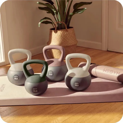 Vista 6 de WeGym Mancuernas suaves con base resistente a impactos acolchada y mango antideslizante de agarre ancho para entrenamientos en casa, levantamiento