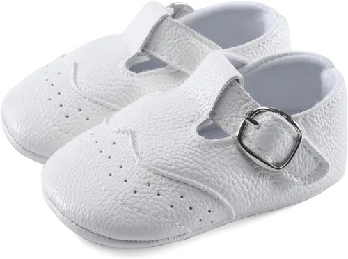 Vista 6 de ESTAMICO Zapatos de cuna antideslizantes para bebés y niños pequeños