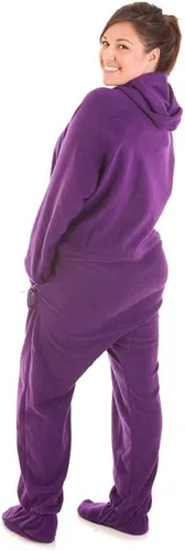 Vista 2 de Forever Lazy - Enterizos con pies para adultos, pijamas de una sola pieza para hombre o mujer, mamelucos unisex, con pies removibles