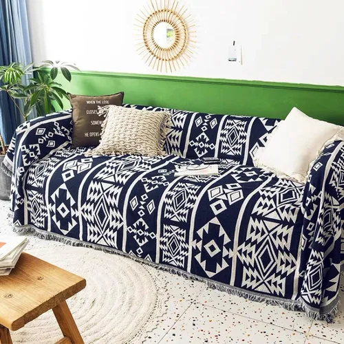 Vista 9 de Homcosan Fundas para sofá, funda de toalla de algodón de punto geométrico para sofá de 2 plazas, muebles de sofá, protector de mascotas, mantas