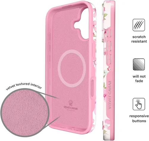 Vista 45 de VELVET CAVIAR Funda para iPhone 15, compatible con MagSafe, probada contra caídas de 10 pies, fundas protectoras de diseño, leopardo color rosa