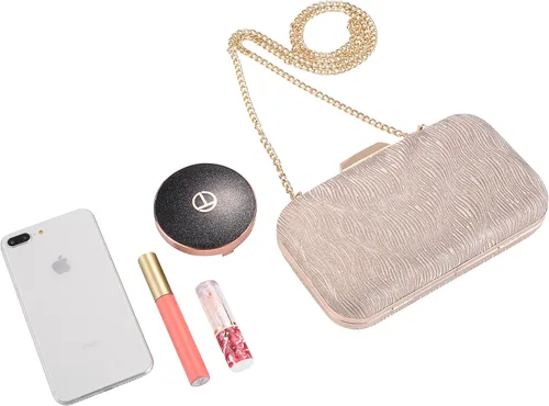 Vista 6 de Savatano Bolso de mano dorado, bolsos de mano dorados para mujer, para noche, boda, cóctel, fiesta, bolsa de noche, bolso cruzado de hombro..