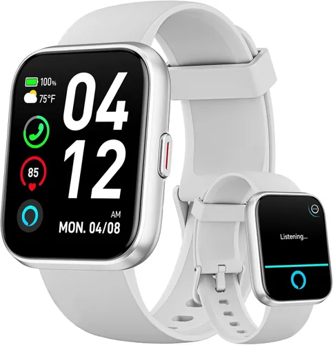 Vista 14 de Reloj inteligente para hombres y mujeres, reloj inteligente HD de 1.85 pulgadas para iPhone/Samsung/Android (respuesta/hace), rastreador de Negro