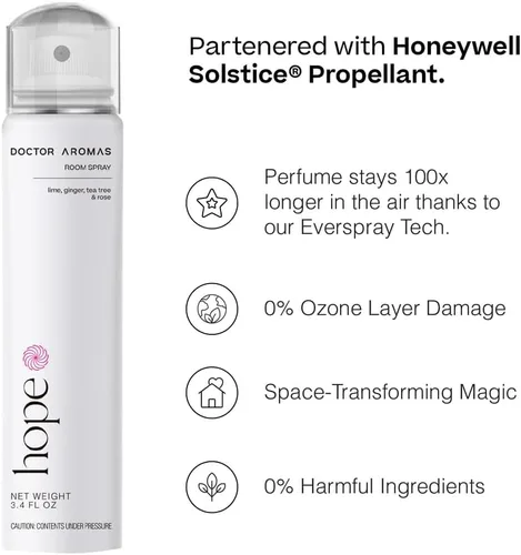 Vista 4 de Doctor Aromas Ambientador en aerosol para habitación, fragancia de aromaterapia de té, rosa y sándalo, eliminador de olores para el hogar, baño