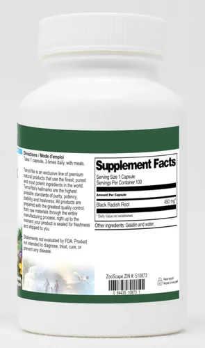 Vista 2 de Raíz de Rábano Negro Español - 450 mg (100 Cápsulas, ZIN: 510873)
