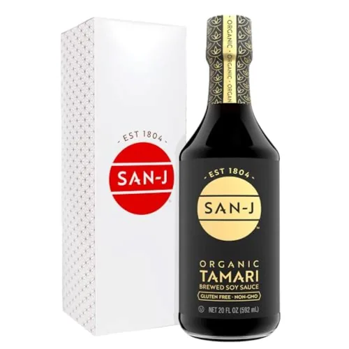Vista 20 de SAN-J Tamari reducido en sodio (sin gluten, orgánico), 10 fl oz (paquete individual) Sal reducida, Umami rico, sin trigo, Kosher, certificado