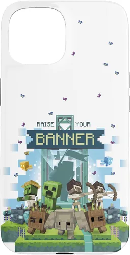 Vista 6 de Minecraft Legends Raise Your Banner Mobs Group Shot - Carcasa para iPhone 17