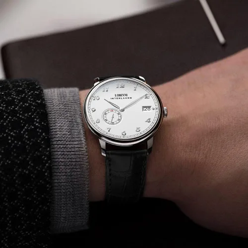 Vista 9 de LOBINNI Reloj mecánico automático impermeable de muñeca masculina vestido masculino moda lujo negocios relojes