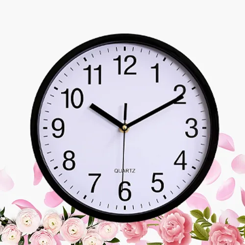 Vista 7 de Large Wall Clock, 10 Inch Silent Non-Ticking Quartz Battery Operated Black Wall Clock,Classic Round Living Room Clocks Wall for Kitchen Office Home
