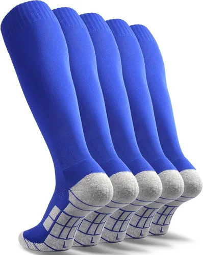 Vista 18 de CWVLC - Calcetines de fútbol (1/3/5 pares) calcetines altos hasta la rodilla, para deportes de equipo, para adultos, jóvenes y niños