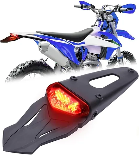 Vista 10 de DREAMIZER Guardabarros trasero negro ahumado 12V LED luz trasera lámpara de freno para motocicleta todoterreno Motocross Dirt Bike