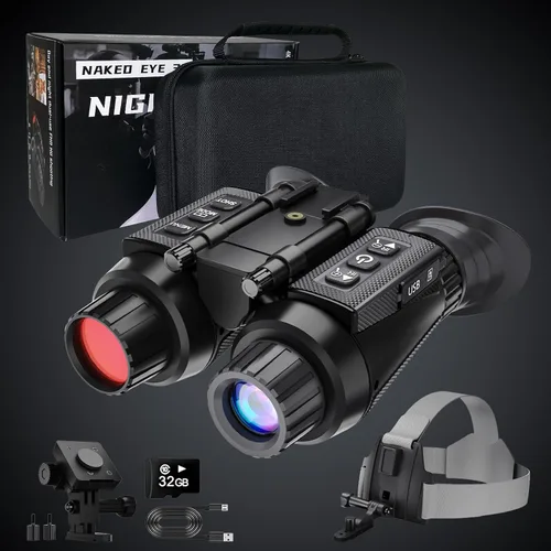 Vista 4 de GOYOJO 4K Gafas de visión nocturna montadas en la cabeza y prismáticos para adultos – NVG infrarrojos con enfoque manual y zoom digital 8X
