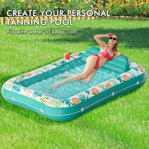 Vista 2 de stonful - Flotador inflable para piscina de 75 x 51 pulgadas, flotadores de piscina para adultos con almohada y soporte para tazas, 4 en 1, cama