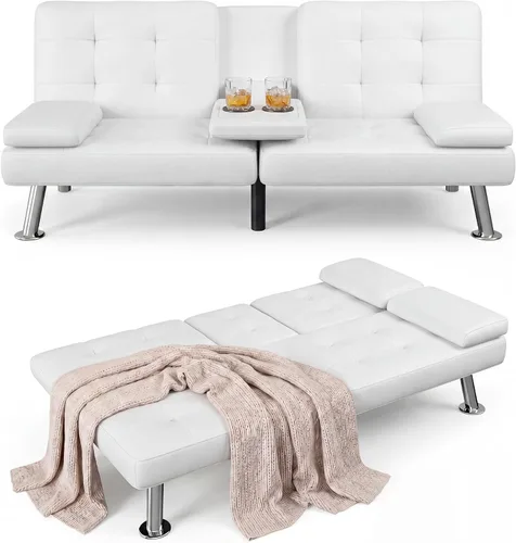 Vista 13 de Flamaker - Sofá cama tipo futón convertible de pana