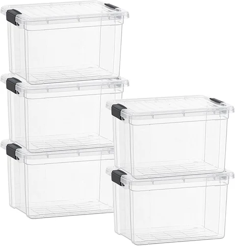 Vista 10 de Superio Mini contenedor de almacenamiento de plástico para crayón, suministros de arte y estuche de costura, organizador pequeño apilable