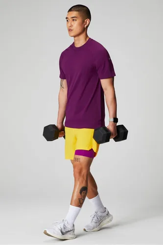 Vista 43 de Fabletics The One - Pantalón corto para hombre (forro), entrenamiento, natación, ligero, de secado rápido, bolsillo con cremallera, tejido elástico