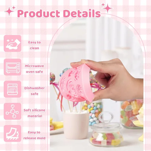 Vista 26 de YunKo Mini arcos de silicona Fondant Moldes Chocolate Candy Cake Pop Craft Molde Bowknot