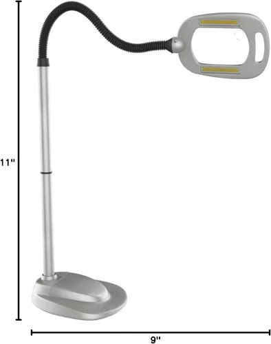 Vista 10 de Fulcrum LIGHT IT 20072-401 lámpara de piso ajustable inalámbrica con 12 LED, con lupa y adaptador