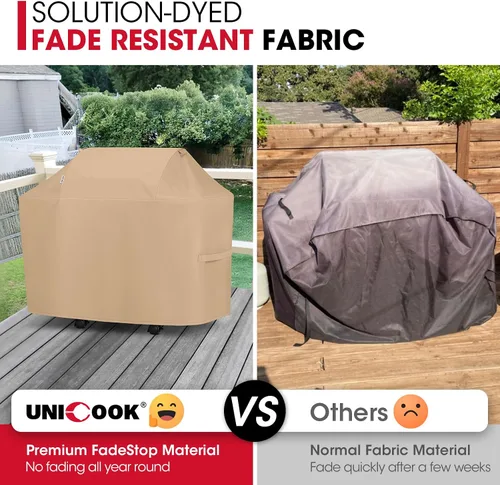 Vista 3 de Unicook - Funda para parrilla de barbacoa al aire libre de 48 pulgadas, cubierta resistente al agua para parrilla de 2 quemadores, compatible