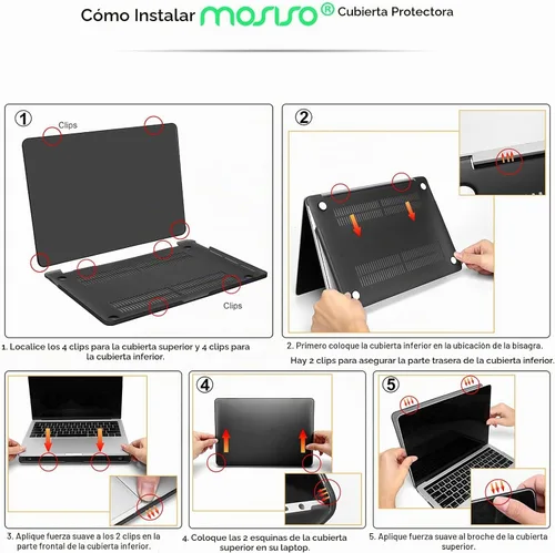 Vista 6 de MOSISO - Funda compatible con MacBook Pro de 13 pulgadas versión 2016-2020 A2338 M1 A2289 A2251 A2159 A1989 A1706 A1708, carcasa rígida de peonía