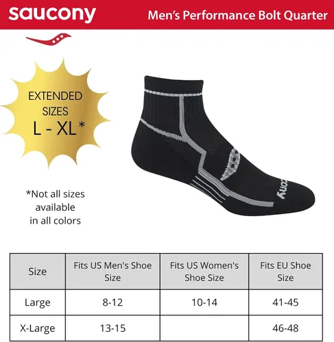 Vista 3 de Saucony Men's Multi-pack Bolt Performance Quarter Socks