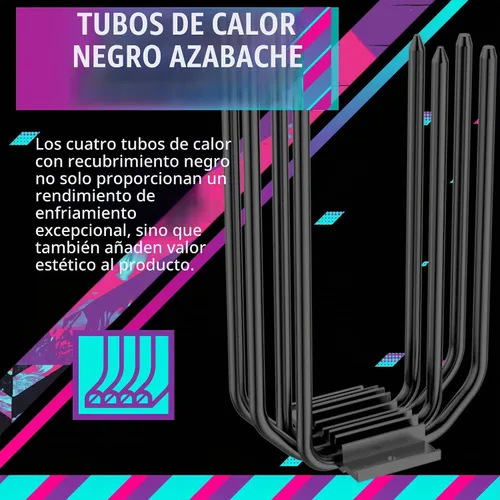 Vista 4 de Cooler Master Hyper 212 Halo Black enfriador de aire para CPU, ventilador PWM Halo² de 120 mm, ARGB de doble bucle, cubierta superior de aluminio, 4