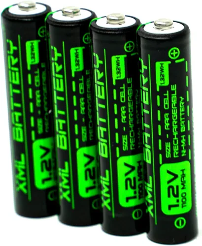 Vista 2 de (4 unidades) 1.2v 1100mAh AAA Ni-MH batería recargable de baja autodescarga para luces solares, más