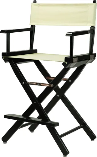 Vista 275 de Casual Home - Silla de director de 18 in, marco negro, lona negra, altura clásica Marco negro - Madera maciza