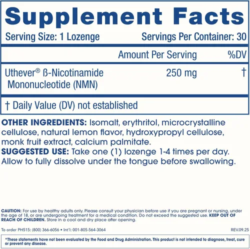 Vista 6 de ProHealth NMN Pro Lozenges, 30 Lozenges Uthever® NMN, NAD+ Precursor for Cellular Energy, Mitochondrial Support & Healthy Aging, USA Manufactured