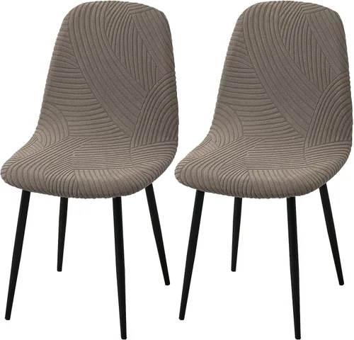 Vista 42 de HAOYONG Fundas para silla de comedor modernas de mediados de siglo, funda estampada para silla sin brazos, fundas elásticas para cocina, oficina